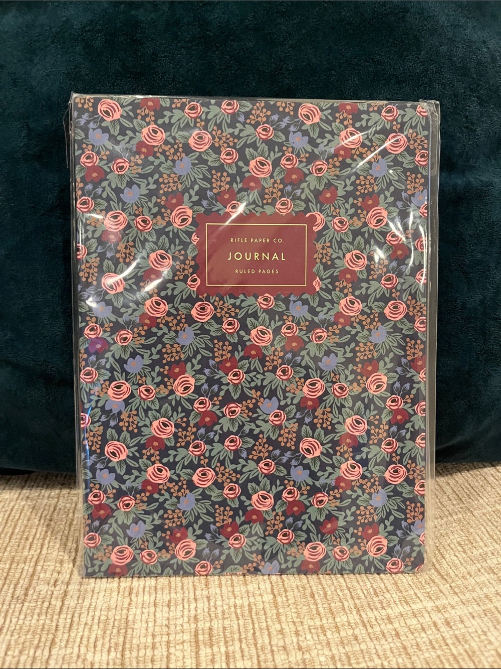 Rifle Paper Co. Navy Floral Journal with Pink Rose Motif